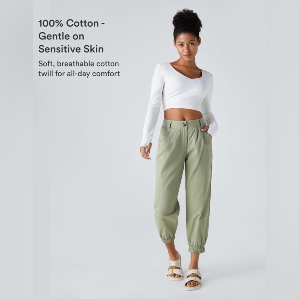 HALARA 100% Cotton High-Rise Elastic Cuff Joggers